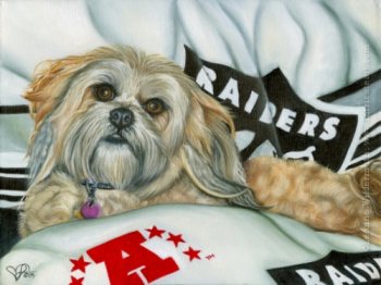 dog art portrait oil painting custom shitzu raiders blanket