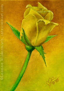 original floral oil painting yellow rose art