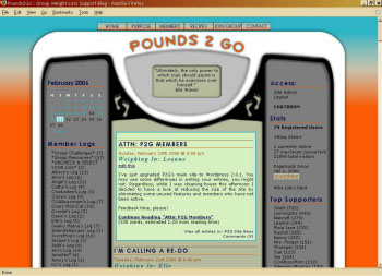 pounds2go weight loss group blog design custom graphics