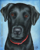 Custom Dog Portrait Caesar black lab Labrador retriever oil painting original traditional realistic fine art leanne wildermuth